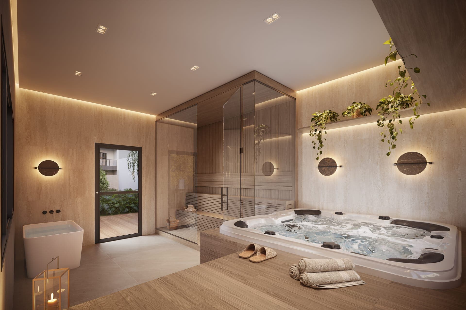 Espaço Wellness com sauna